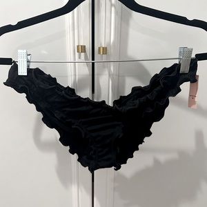 Victoria’s Secret black ruffle cheeky swim bottom